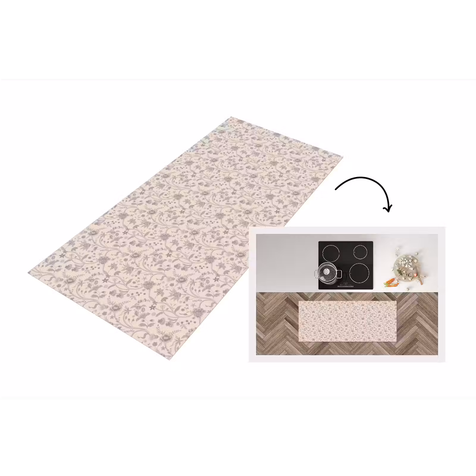 Keukenloper - Patroon - Bloemen - Paars — 1