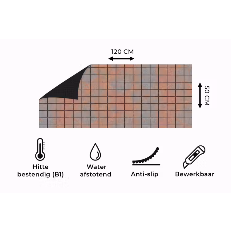 Keukenloper - Blauw - Bruin - Vlekken - Vierkant — 5
