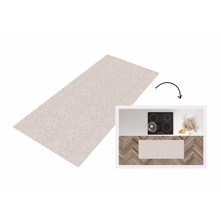 Keukenloper - Bloemen - Bladeren - Licht - Taupe — 1