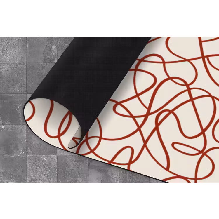 Keukenloper - Lijnen - Abstract - Rood - Beige — 4