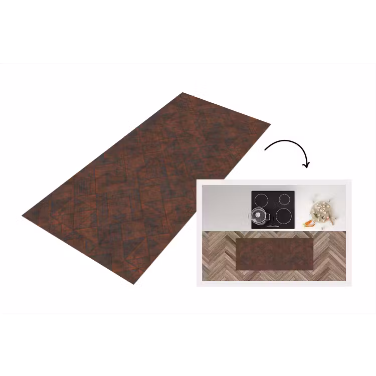 Keukenloper - Patroon - Geometrisch - Bruin - Roest — 1