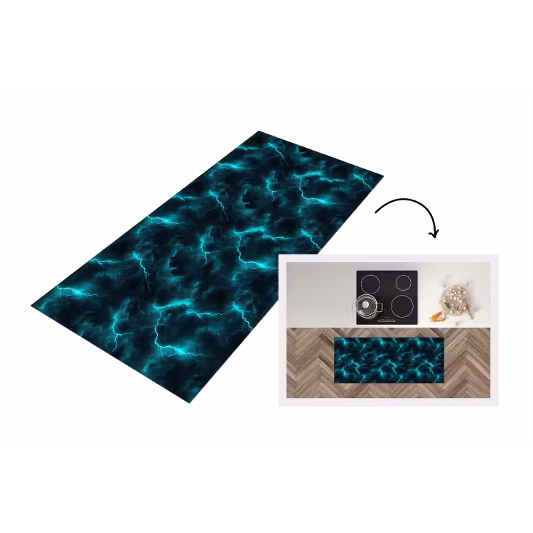 Keukenloper - Turquoise - Bliksem - Wolken — 1