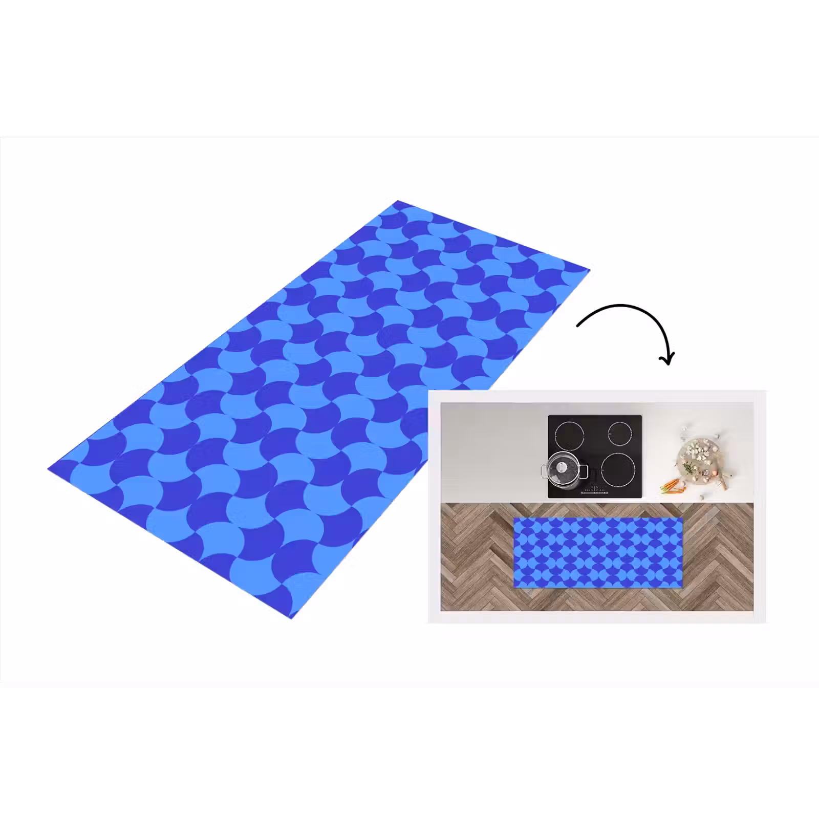 Keukenloper - Blauw - Maanvlakken - Patroon — 1