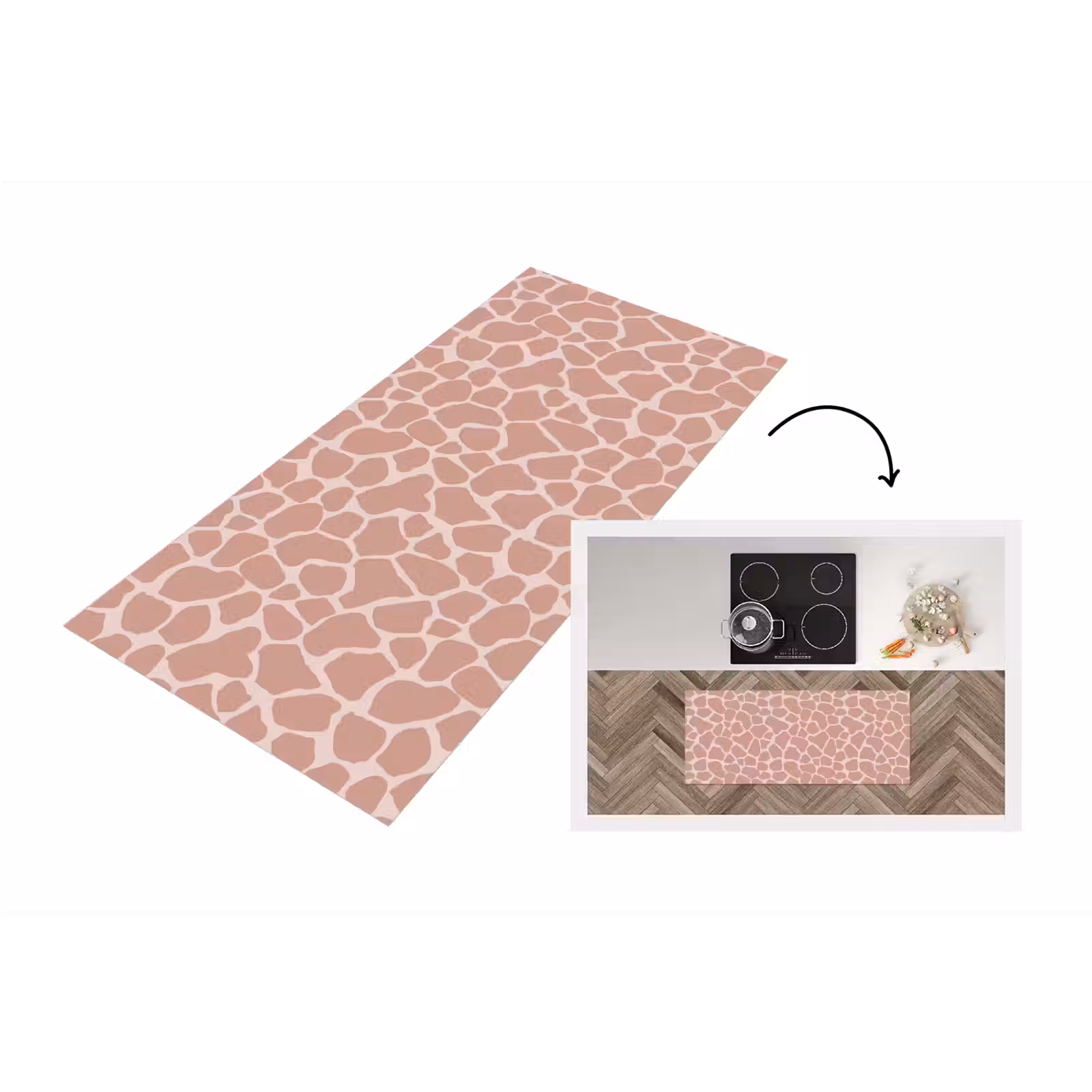 Keukenloper - Giraffe - Lichtroze - Warm - Roze — 1