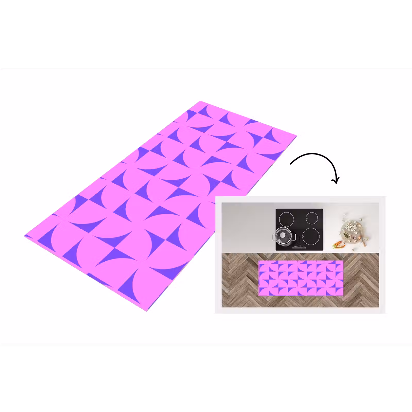 Keukenloper - Kwadranten - Paars - Roze - Vierkanten — 1