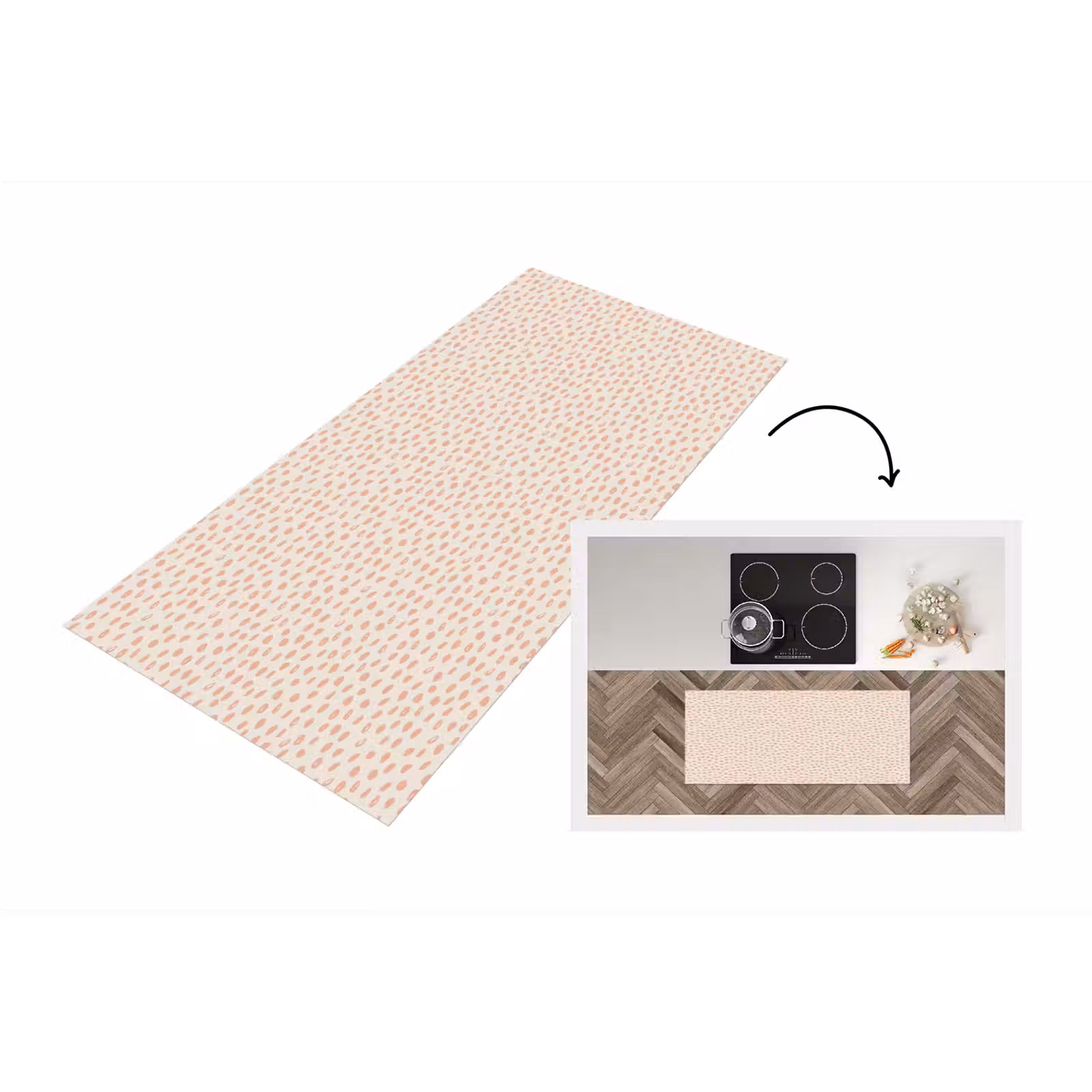 Keukenloper - Rondjes - Patroon - Roze — 1
