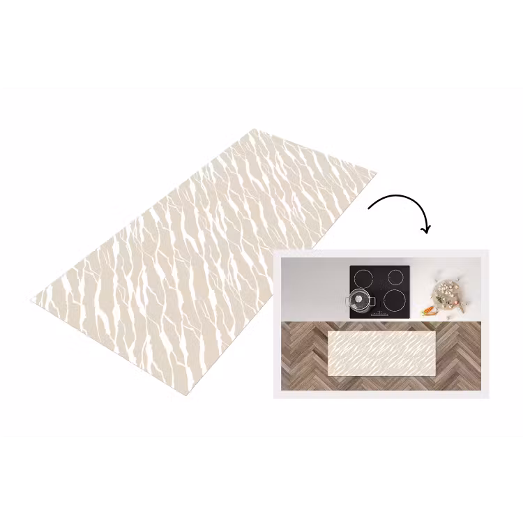 Keukenloper - Beige - Wit - Patroon - Structuur — 1