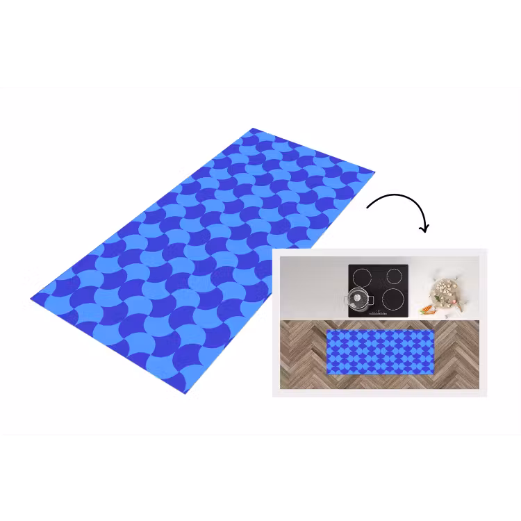 Keukenloper - Blauw - Maanvlakken - Patroon — 1