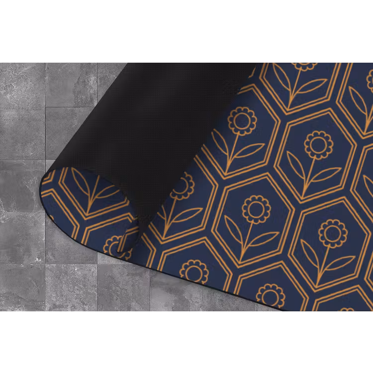 Keukenloper - Donkerblauw - Patroon - Bloem - Symmetrisch — 4