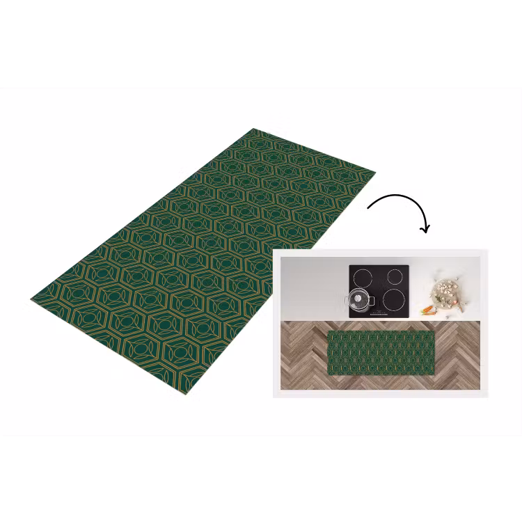 Keukenloper - Geometrisch - Patroon - Groen — 1