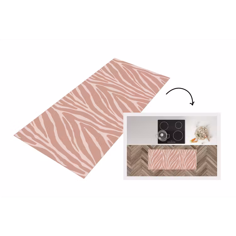 Keukenloper - Lichtroze - Zebra - Patroon - Donkerroze — 1