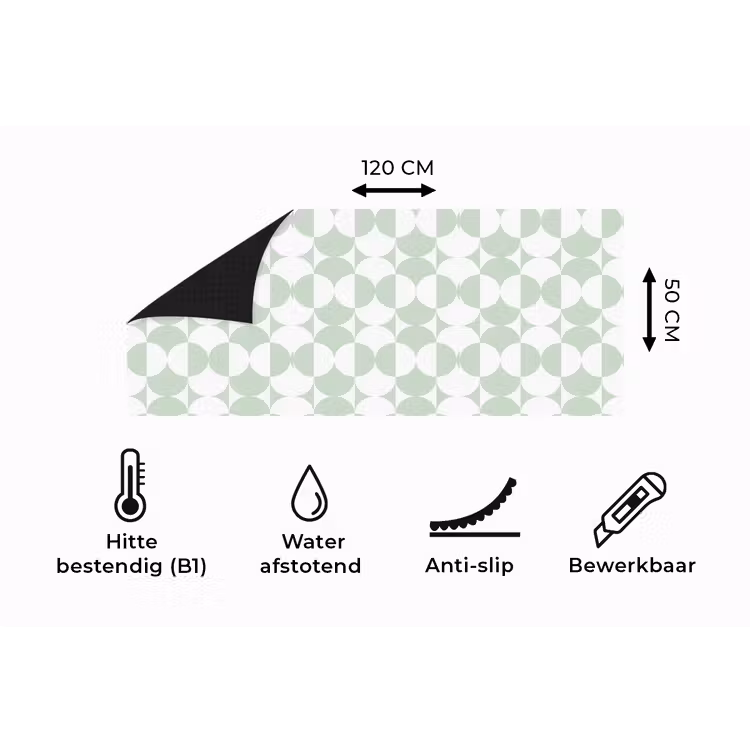 Keukenloper - Wit - Groen - Cirkels — 5