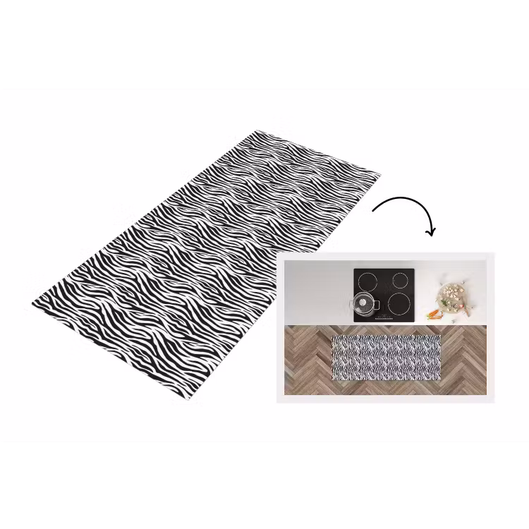 Keukenloper - Zwart - Wit - Zebra - Patroon — 1