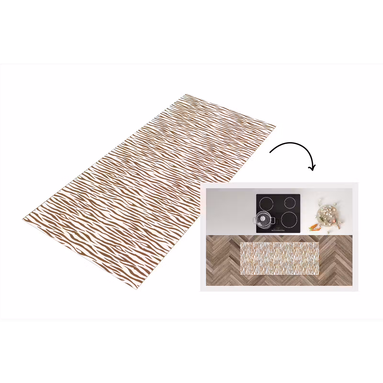 Keukenloper - Bruin - Patroon - Zebra — 1