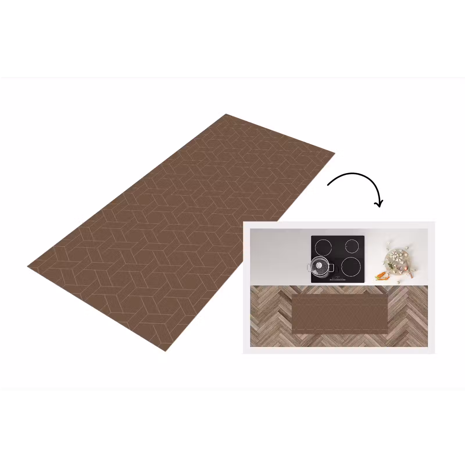 Keukenloper - Bruin - Roze - Patroon — 1