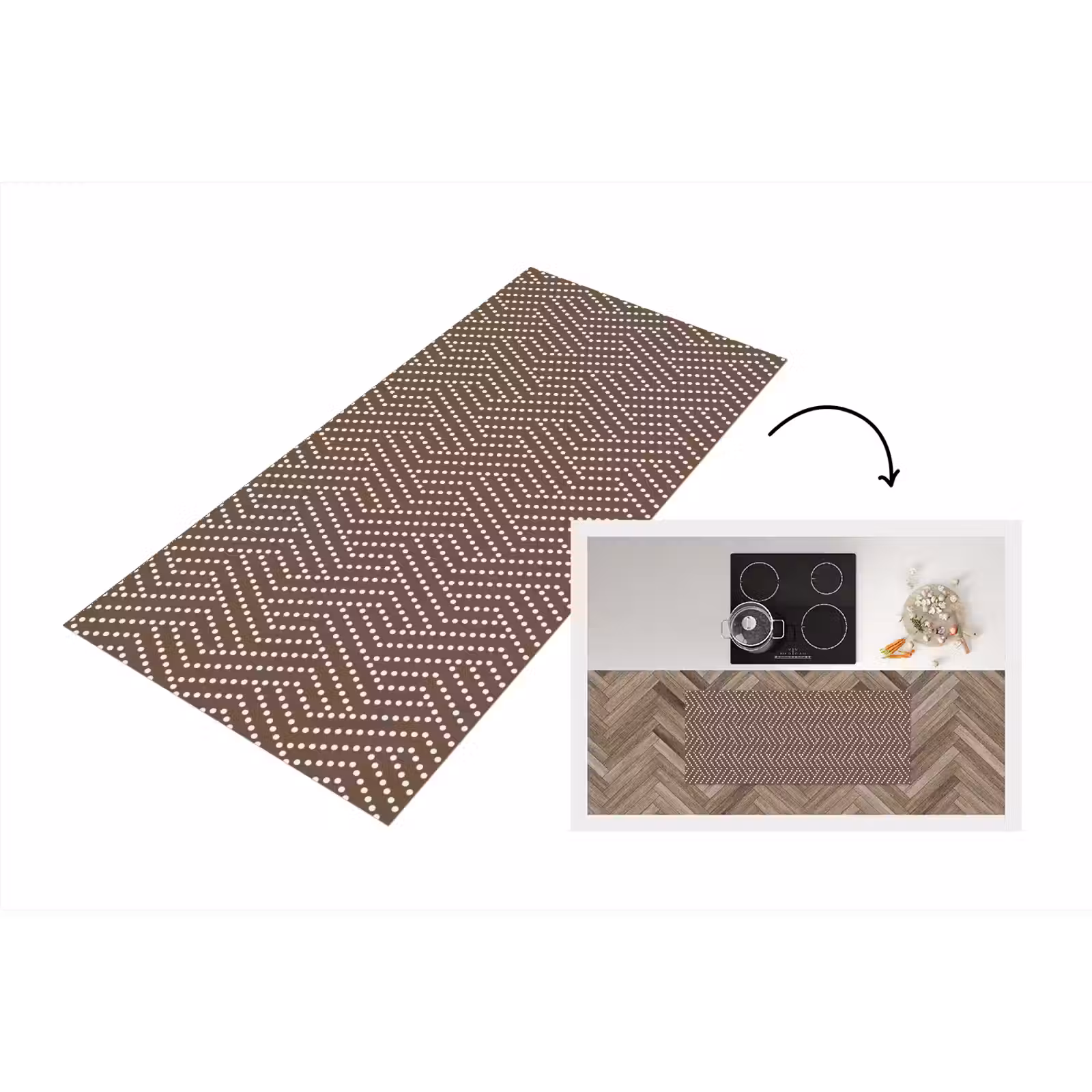Keukenloper - Stippen - Bruin - Beige - Patroon — 1