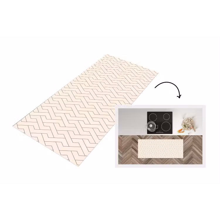 Keukenloper - Beige - Zigzag - Patroon — 1