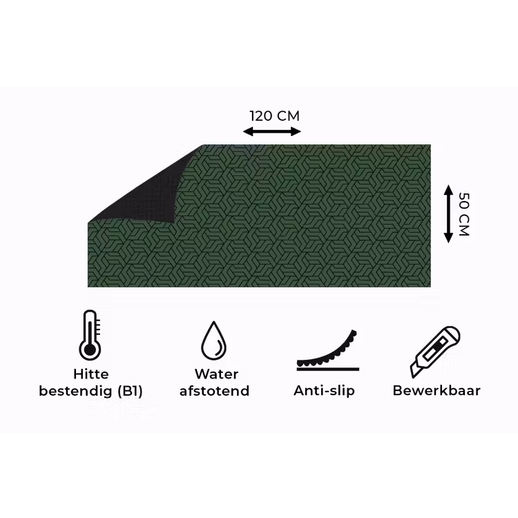 Keukenloper - Donkergroen - Patroon - Lijnen - Zwart — 5