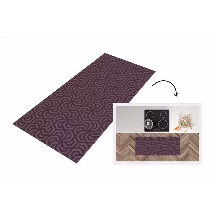 Keukenloper - Paars - Geometrisch - Patroon - Donker — 1