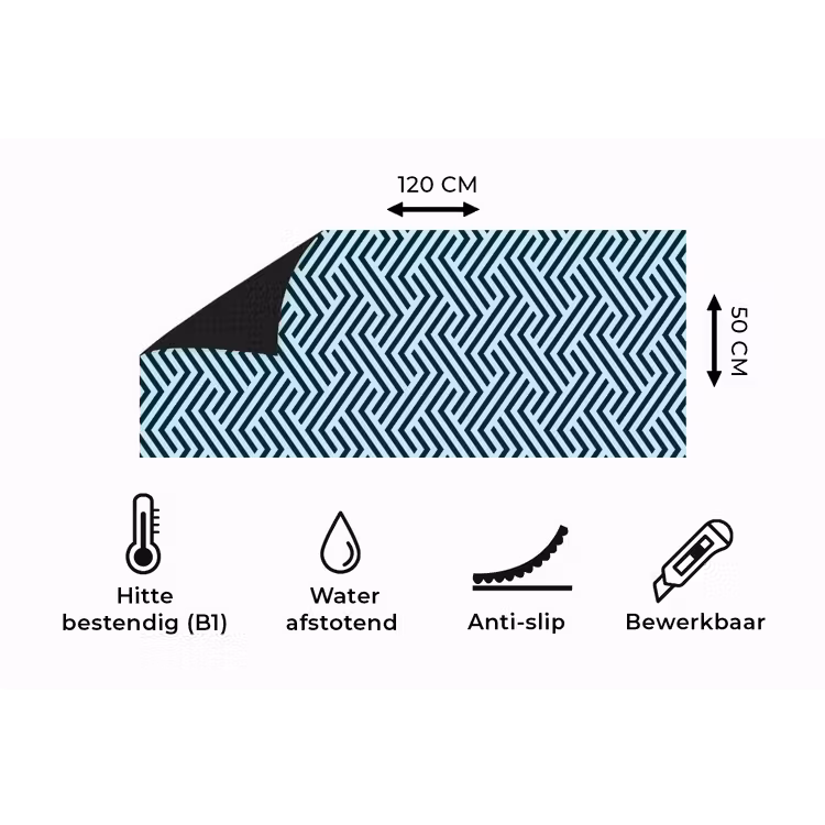 Keukenloper - Patroon - Blauw - Lijnen - Zigzag — 5