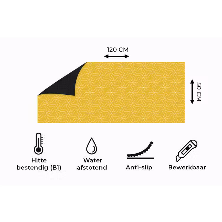Keukenloper - Wit - Geel - Patroon - Geometrisch — 5