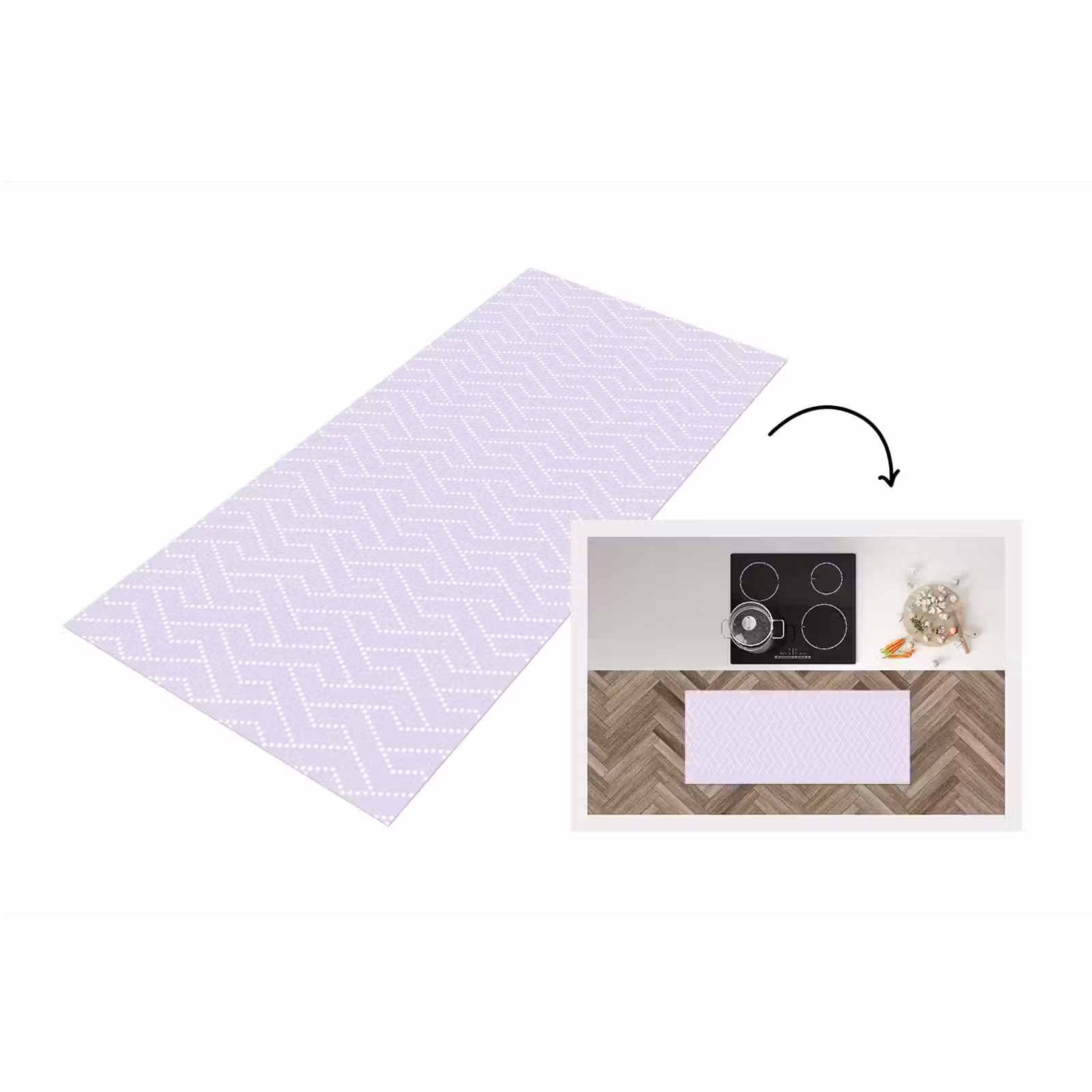 Keukenloper - Lila - Stippen - Wit - Patroon — 1