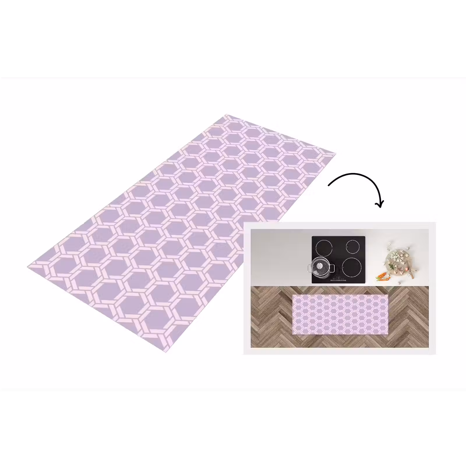 Keukenloper - Patroon - Roze - Paars — 1