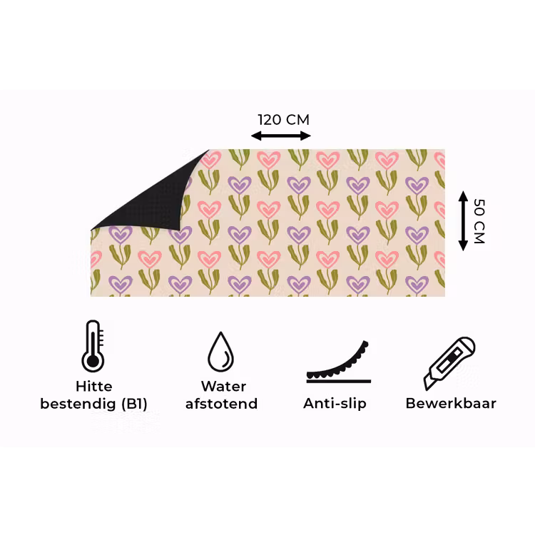 Keukenloper - Bloemen - Hartjes - Patroon — 5