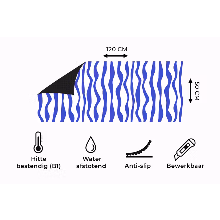Keukenloper - Golven - Blauw - Patroon — 5