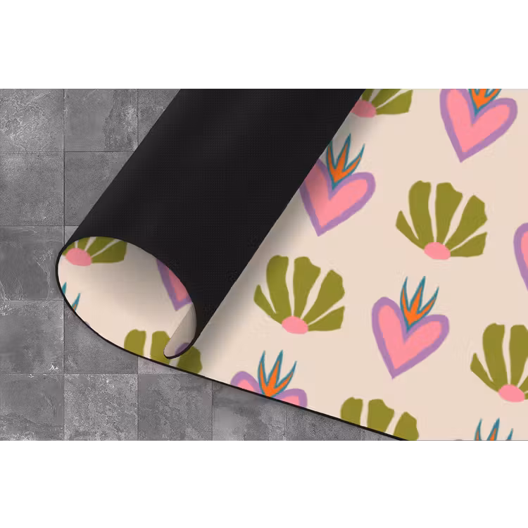 Keukenloper - Patroon - Beige - Hartjes - Bloemen — 4
