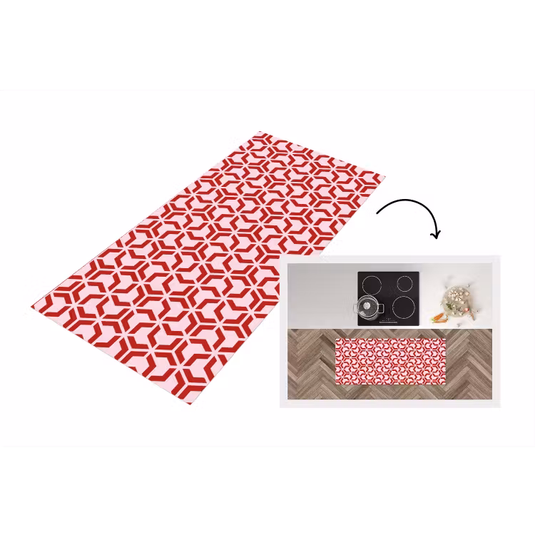 Keukenloper - Roze - Rood - Geometrisch - Patroon — 1