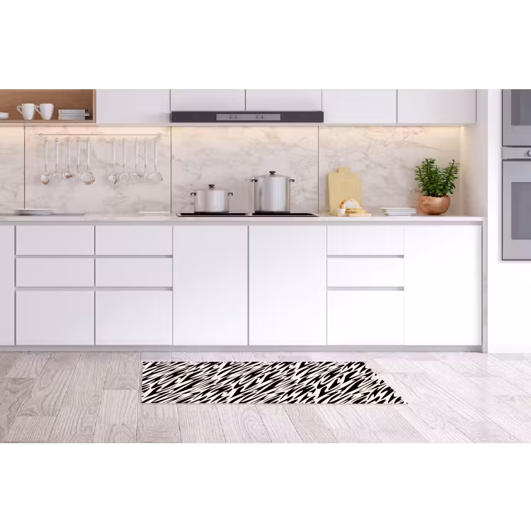 Keukenloper - Zwart - Beige - Strepen - Dynamisch — 3