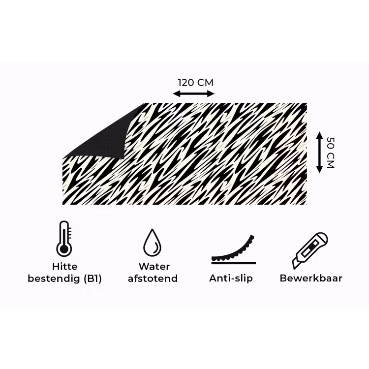 Keukenloper - Zwart - Beige - Strepen - Dynamisch — 5