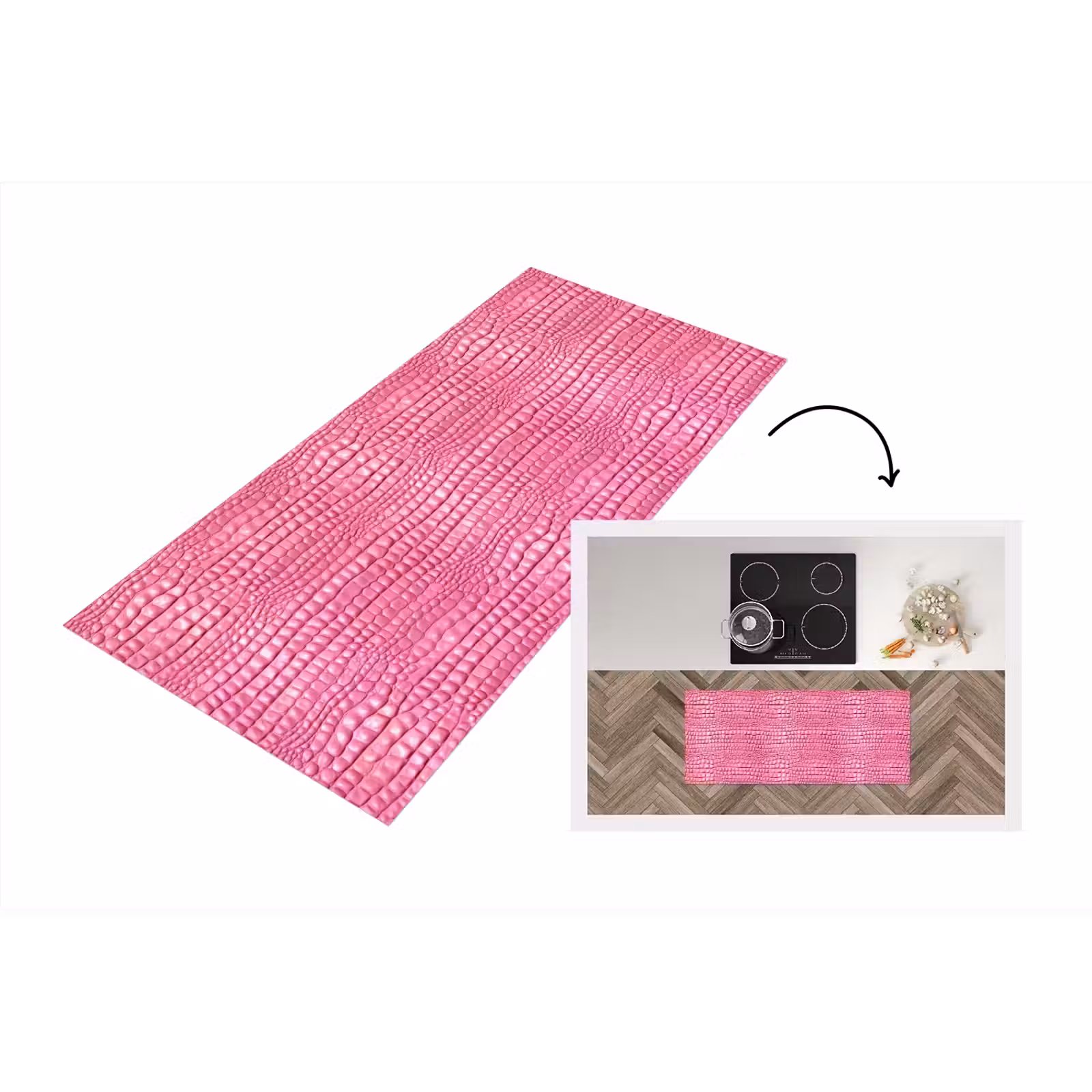Keukenloper - Krokodillenleer - Patroon - Roze — 1