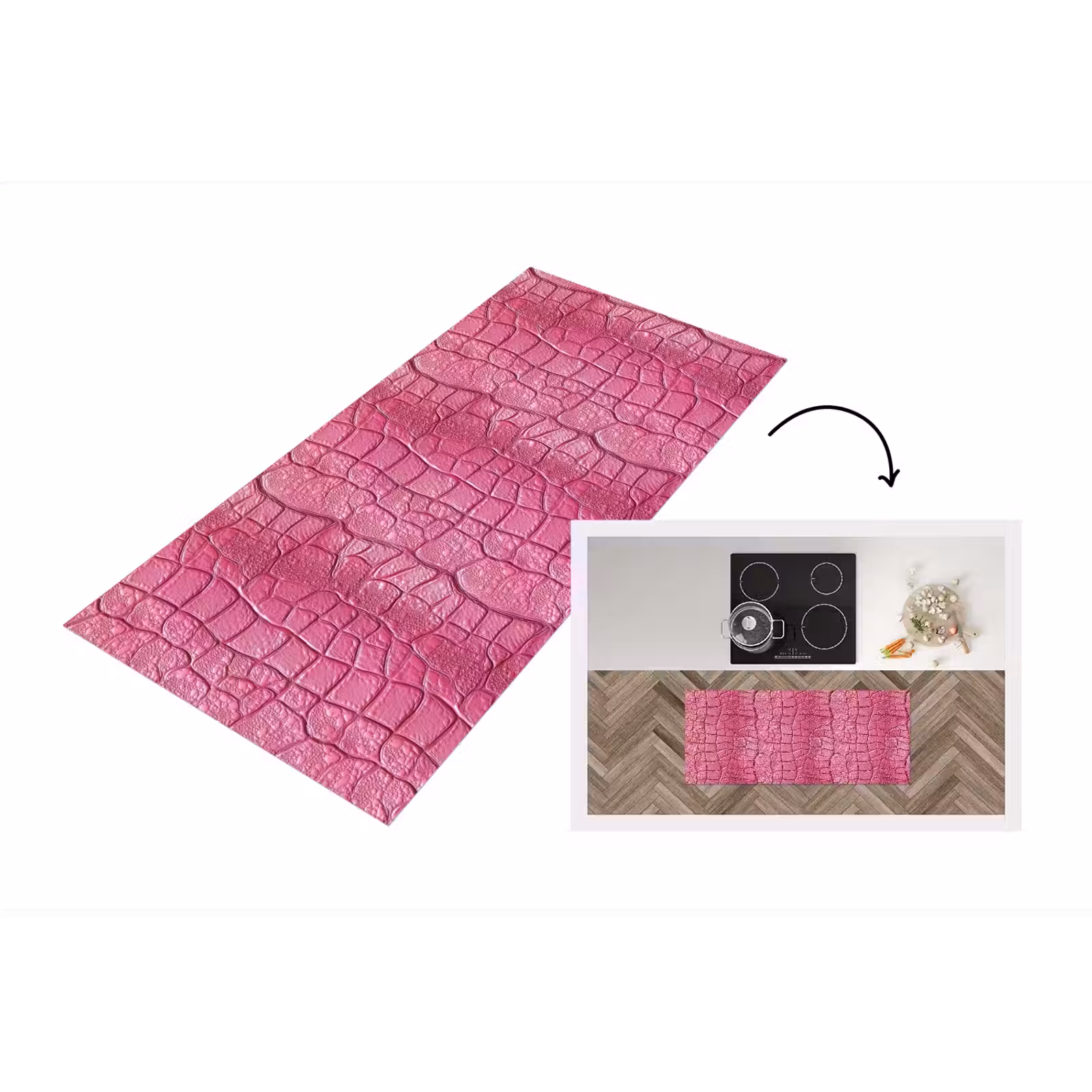 Keukenloper - Leer - Roze - Structuur — 1