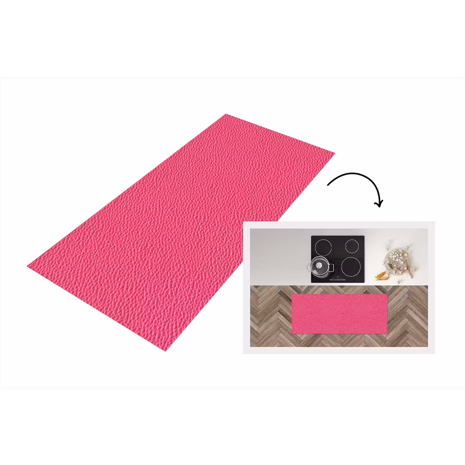 Keukenloper - Leer - Schub - Roze — 1