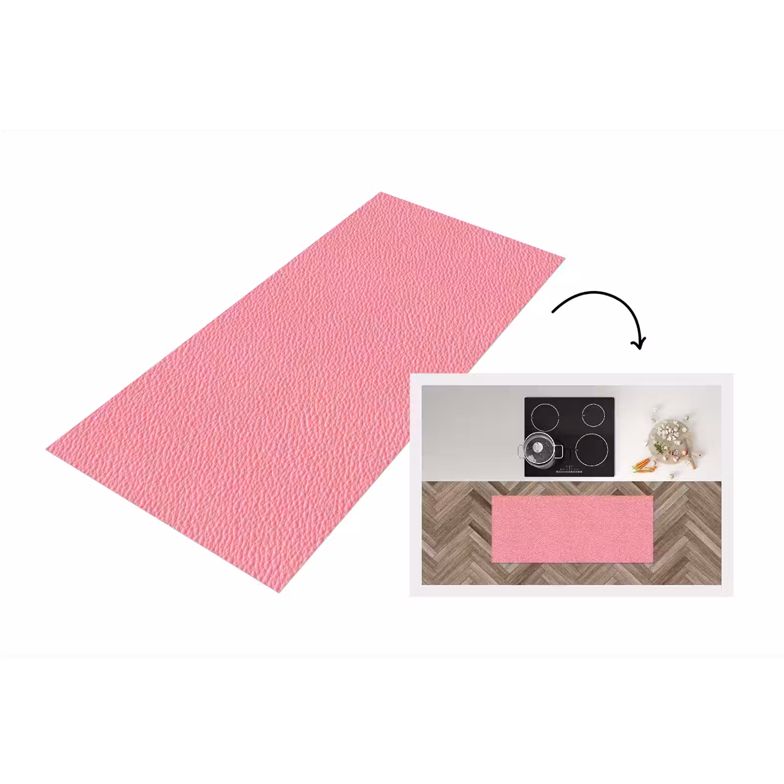 Keukenloper - Roze - Leer - Patroon — 1
