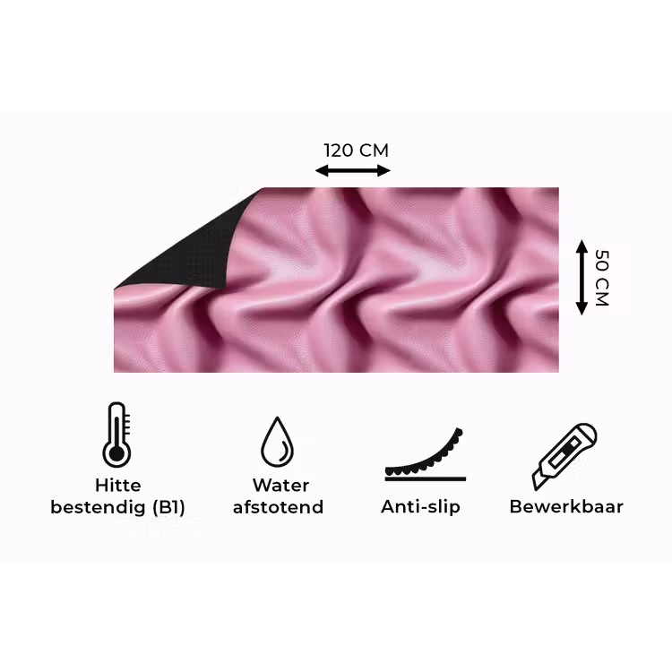 Keukenloper - Gevouwen - Leer - Roze — 5