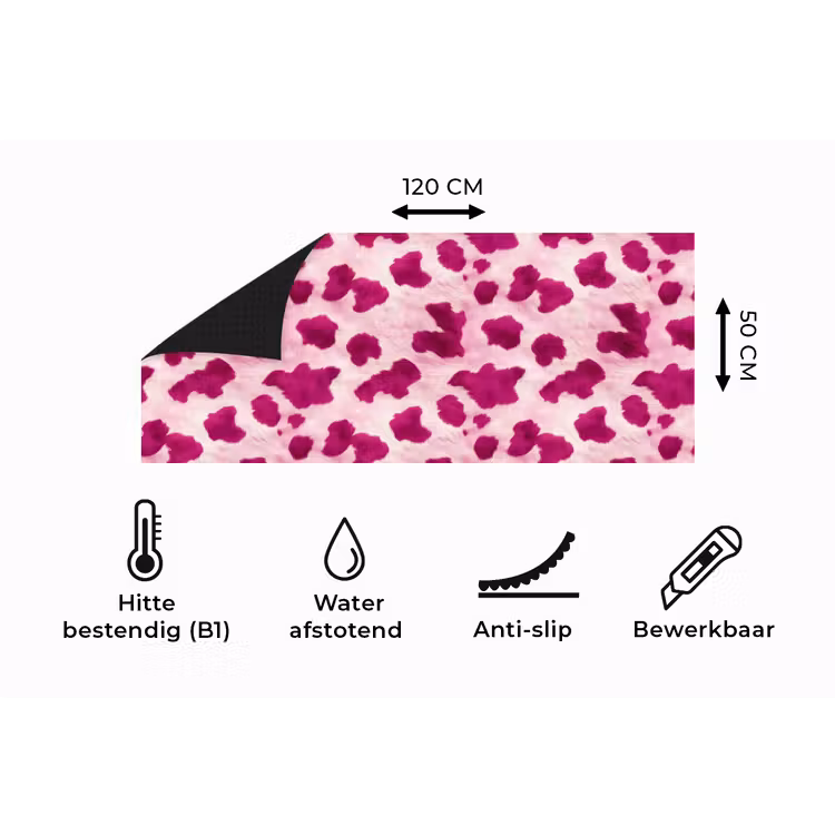 Keukenloper - Koeienprint - Roze - Harig — 5