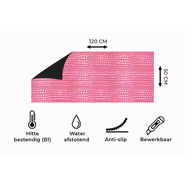 Keukenloper - Krokodillenleer - Patroon - Roze — 5