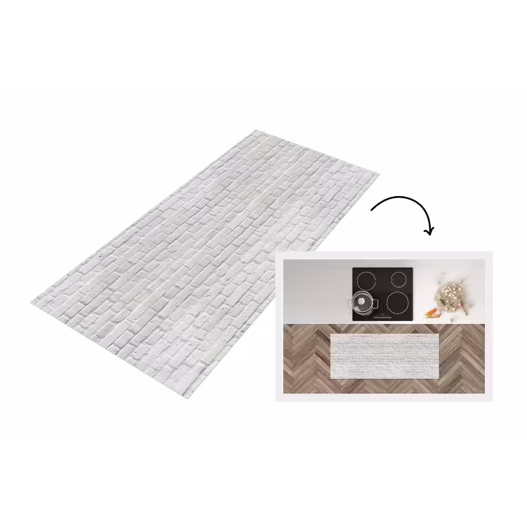 Keukenloper - Muur - Natuursteen - Wit - Patroon — 1