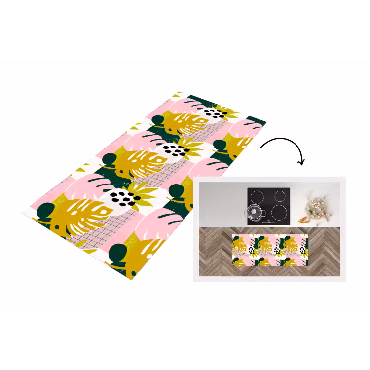 Keukenloper - Tropisch - Bladeren - Jungle - Roze - Groen — 1