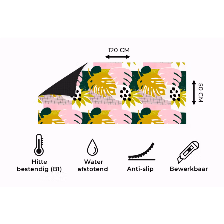Keukenloper - Tropisch - Bladeren - Jungle - Roze - Groen — 5