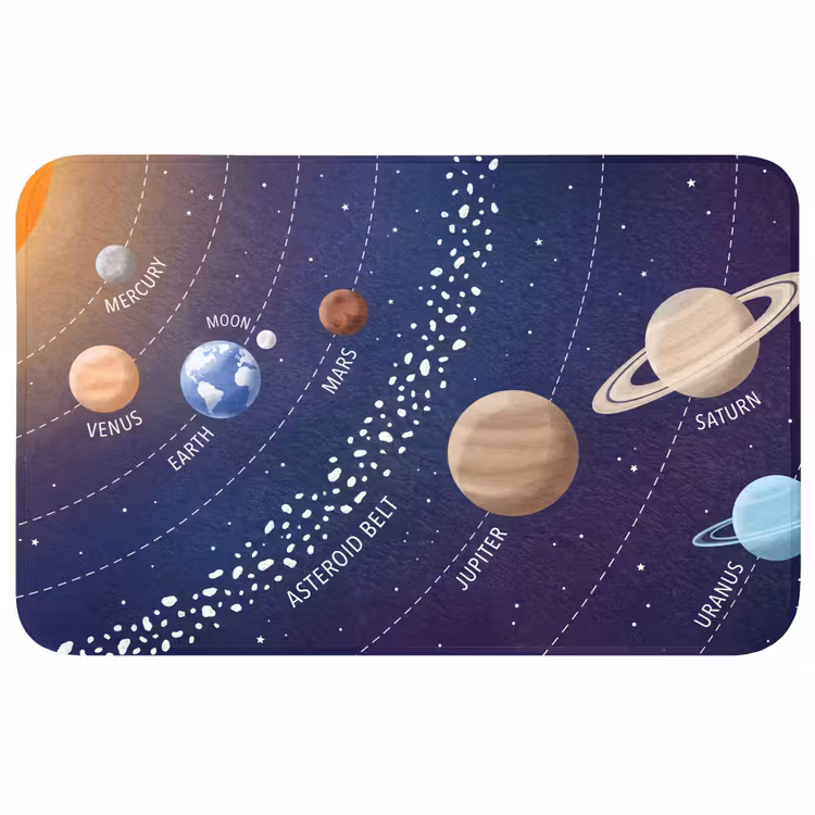 Badmat - Planetenstelsel - Ruimte - Illustratie — 1