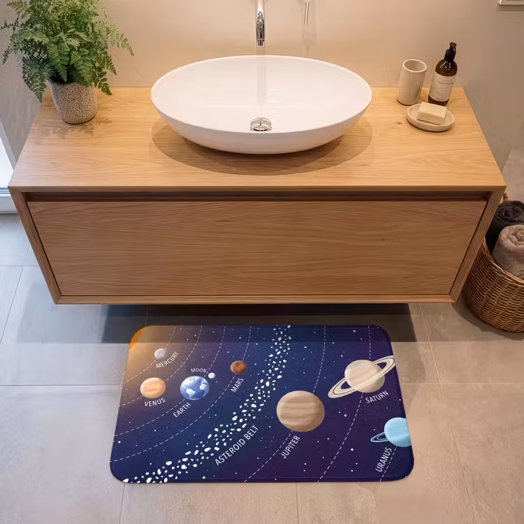 Badmat - Planetenstelsel - Ruimte - Illustratie — 2