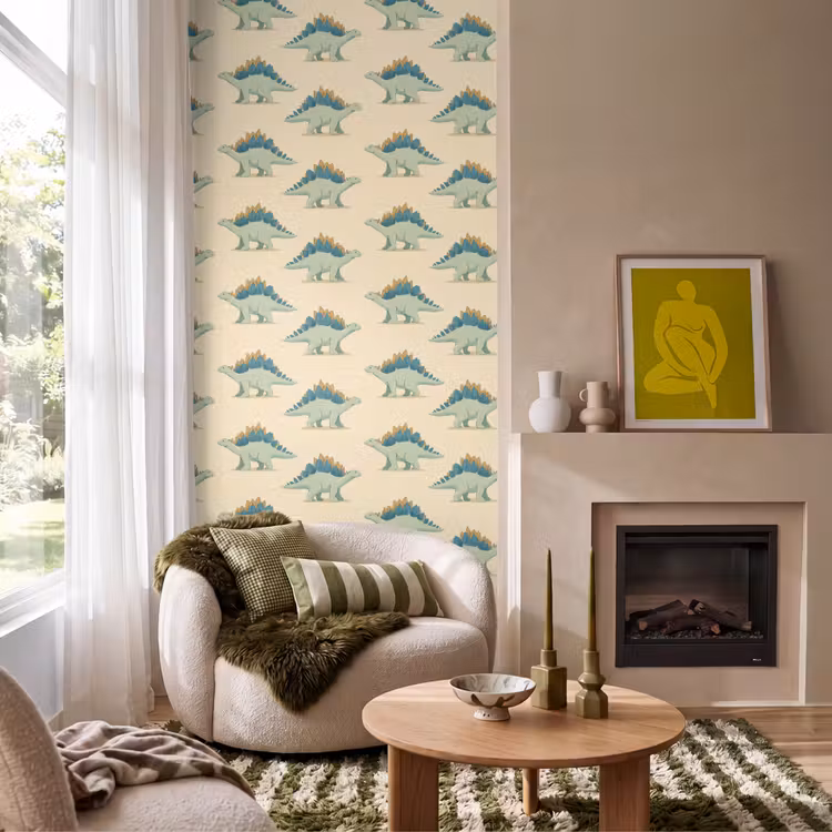 Behang - Dino - Patroon - Groen — 1