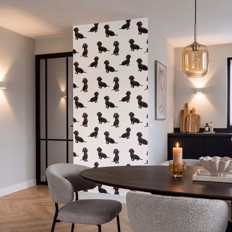 Behang - Hond - Patroon - Zwart — 5