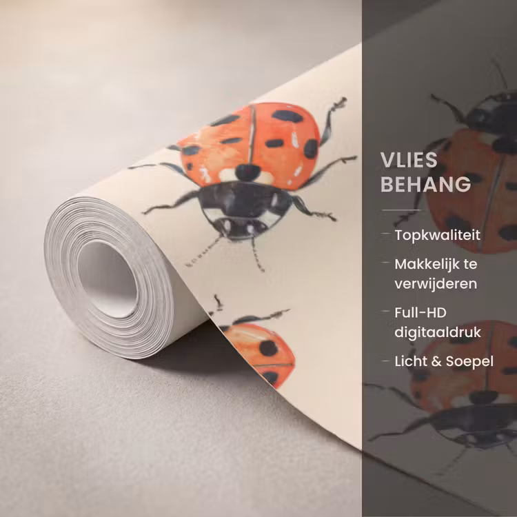 Behang - Lieveheersbeestjes - Patroon - Rood — 3