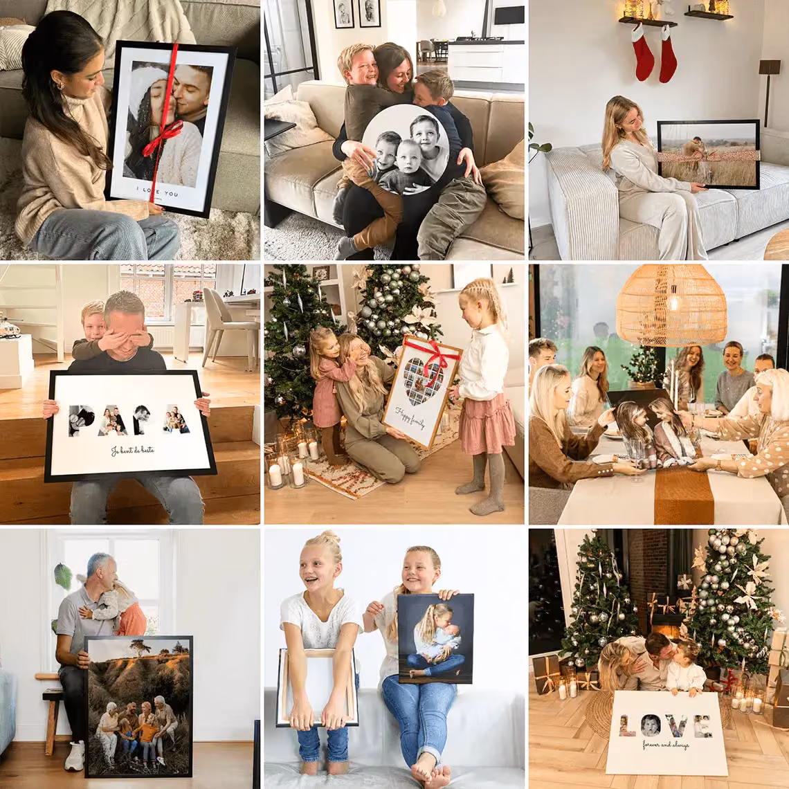 collage van gepersonaliseerde producten