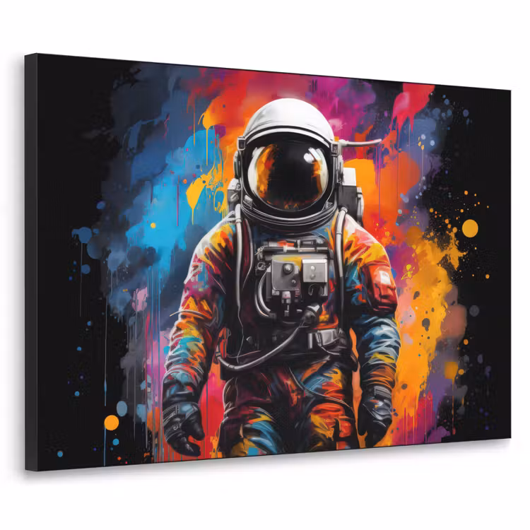 Art Frame - Astronaut - Graffiti - Zwart - Kleuren — 1